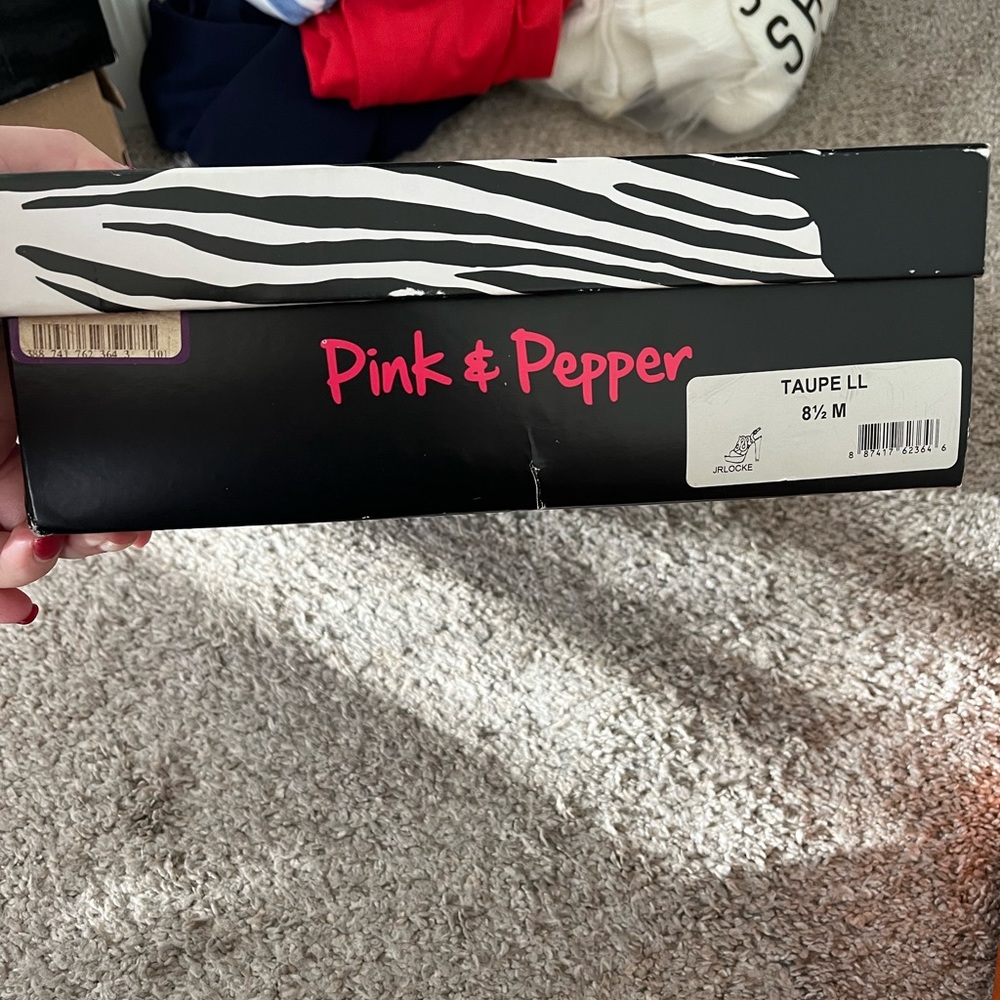 Pink and pepper nude heel